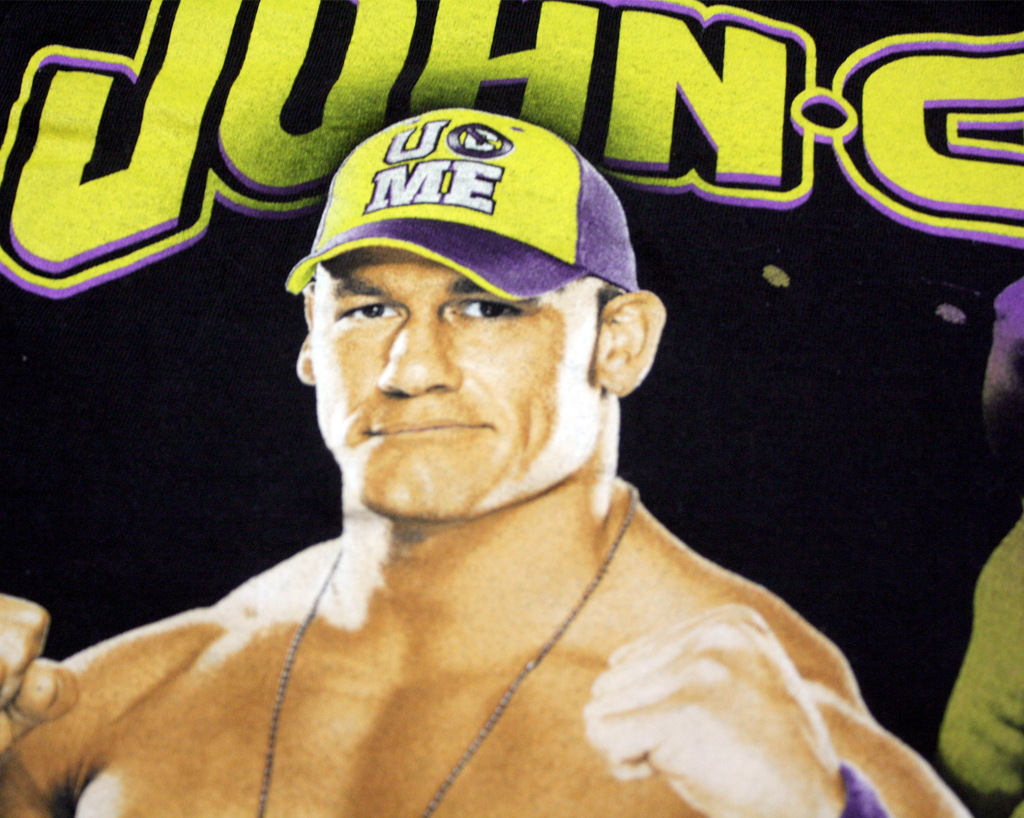 WWE JOHN CENA HLR PURPLE YELLOW T SHIRT MED stashpages