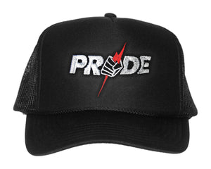 PRIDE EMBROIDERED TRUCKER HAT