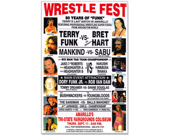 WRESTLEFEST 50 YEARS OF FUNK REPLICA POSTER