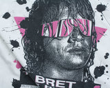 WWF BRET HART PAINT SPLATTER T-SHIRT LG