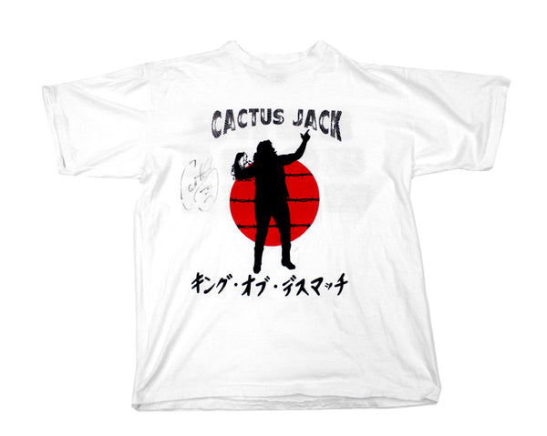 CACTUS JACK BORN TO BE WIRED *SIGNED* WHITE SHIRT LG