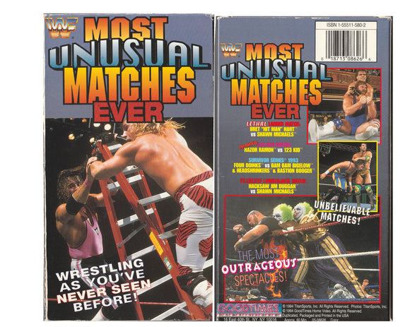 WWF MOST UNUSUAL MATCHES EVER VHS TAPE