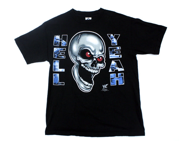 WWF STONE COLD HELL YEAH SKULL T-SHIRT MED
