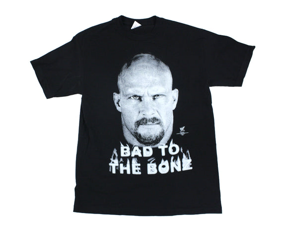 WWF STONE COLD BAD TO THE BONZ GLOW IN THE DARK T-SHIRT MED