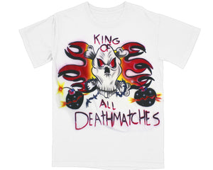 KING OF ALL DEATH MATCHES AIRBRUSH T-SHIRT [WHITE]