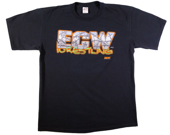ECW ORANGE OUTLINE LOGO VINTAGE T-SHIRT