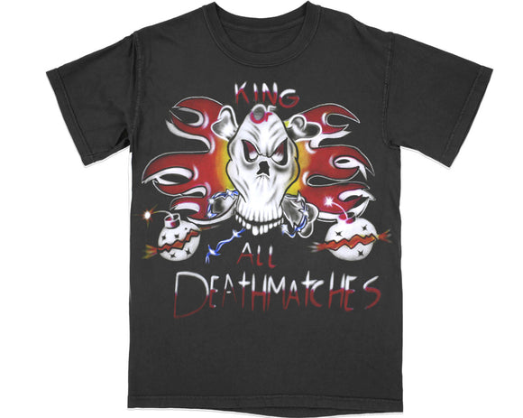 KING OF ALL DEATH MATCHES AIRBRUSH T-SHIRT [BLACK]