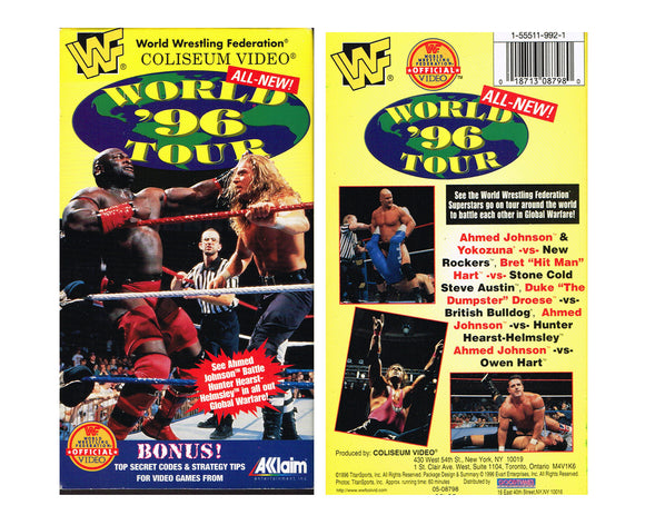 WWF WORLD TOUR 96 VHS TAPE
